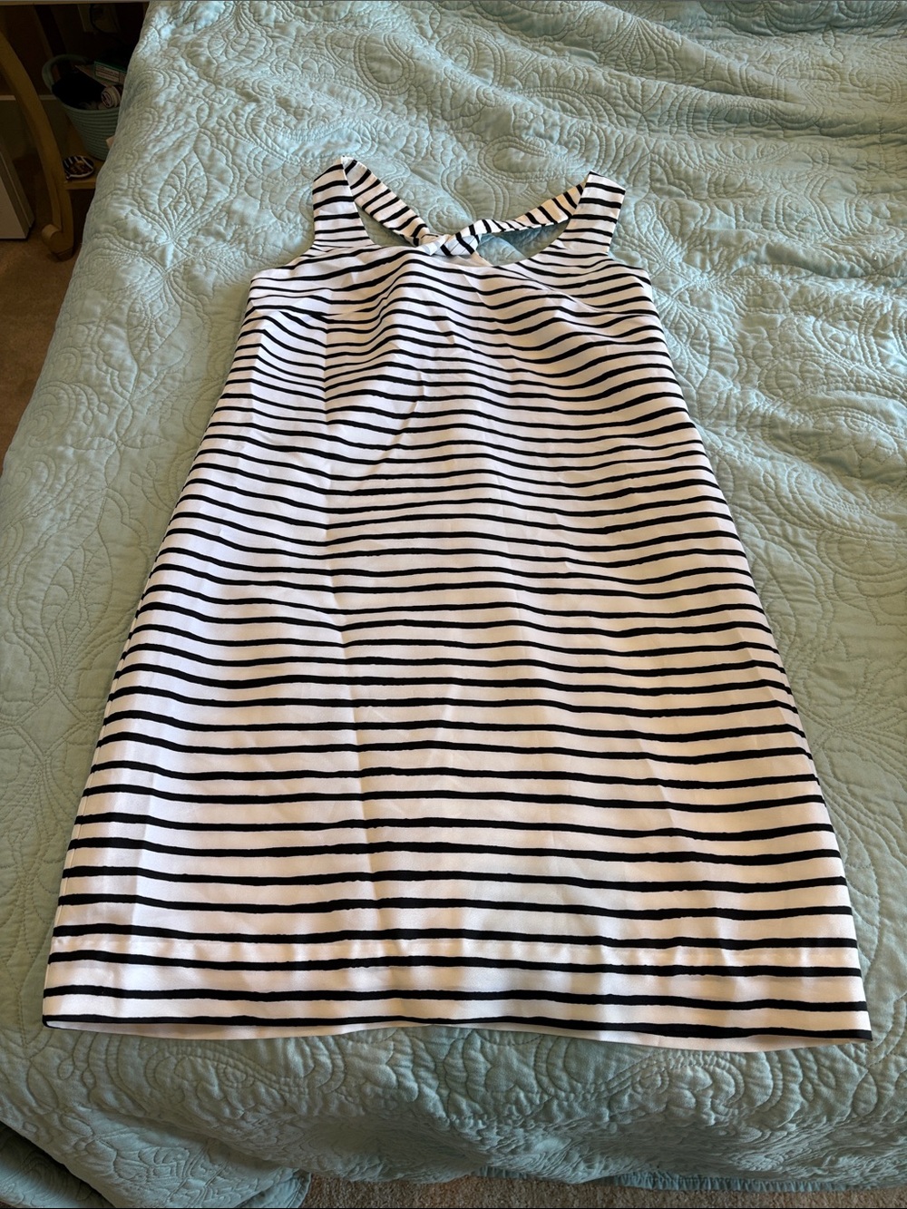 J. Crew Factory Black and White Striped Mini Dress